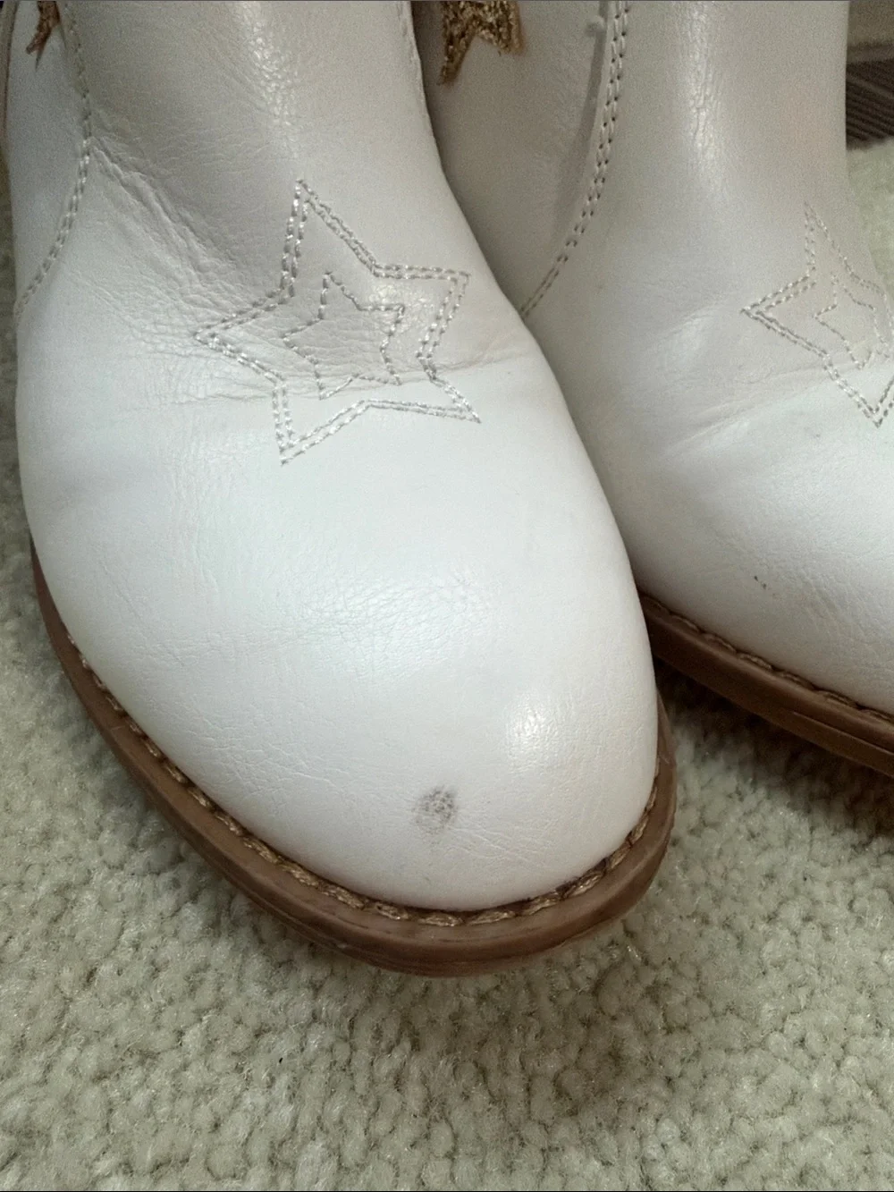 White Western Star & Moon Embellished Boots